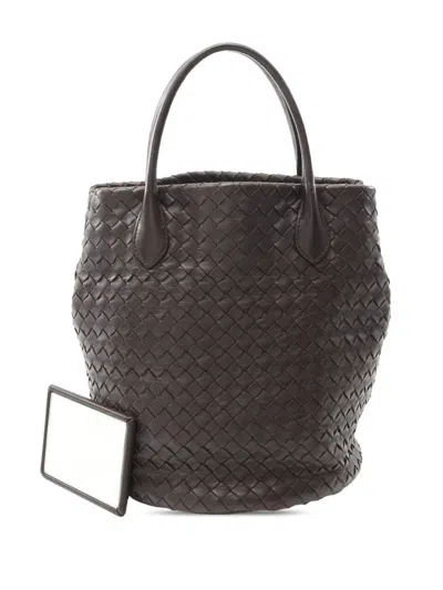 Pre-owned Bottega Veneta 2012-2025 Nappa Intrecciato Bucket Bag In Brown