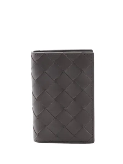 Pre-owned Bottega Veneta 2012-2025 Nappa Intrecciato Case Card Holder In Brown