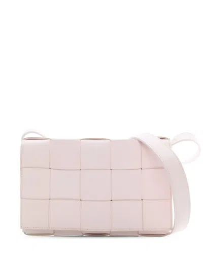Pre-owned Bottega Veneta 2012-2025 Nappa Intrecciato Cassette Crossbody Bag In Pink