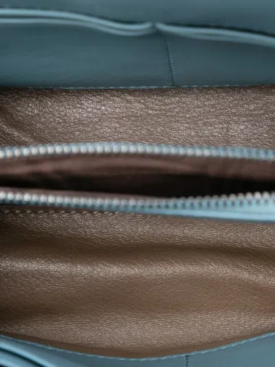 Pre-owned Bottega Veneta 2012-2025 Nappa Intrecciato Chain Wallet Shoulder Bag In Blue