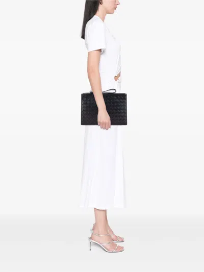 Pre-owned Bottega Veneta 2012-2025 Nappa Intrecciato Clutch Bag In Black