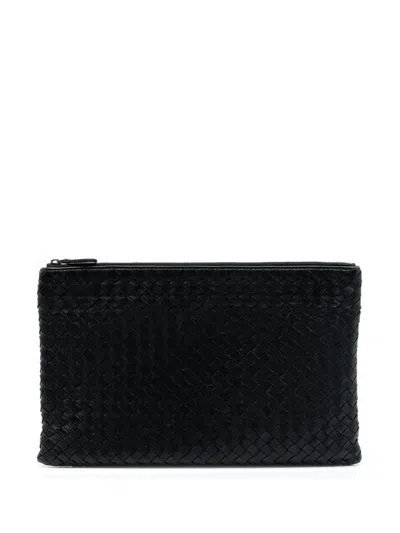 Pre-owned Bottega Veneta 2012-2025 Nappa Intrecciato Clutch Bag In Black