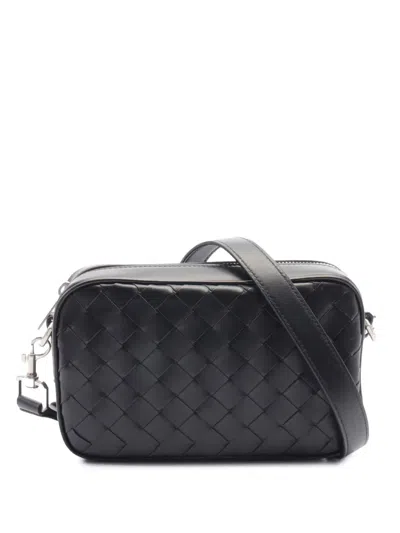 Pre-owned Bottega Veneta 2012-2025 Nappa Intrecciato Crossbody Bag In Black