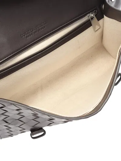 Pre-owned Bottega Veneta 2012-2025 Nappa Intrecciato Crossbody Bag In Brown