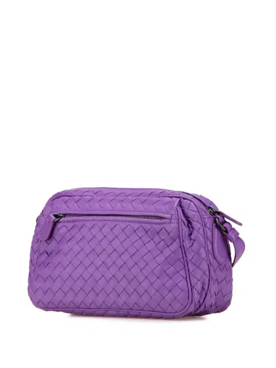 Pre-owned Bottega Veneta 2012-2025 Nappa Intrecciato Crossbody Bag In Purple