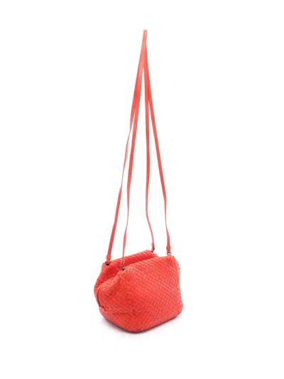 Pre-owned Bottega Veneta 2012-2025 Nappa Intrecciato Cube Crossbody Bag In Red