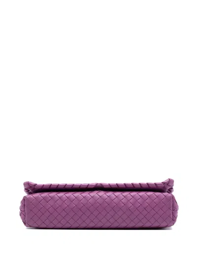 Pre-owned Bottega Veneta 2012-2025 Nappa Intrecciato Dahlia Clutch Crossbody Bag In Purple