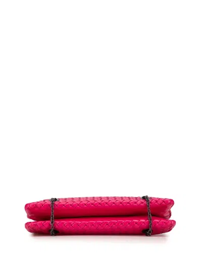 Pre-owned Bottega Veneta 2012-2025 Nappa Intrecciato Duo Shoulder Bag In Pink