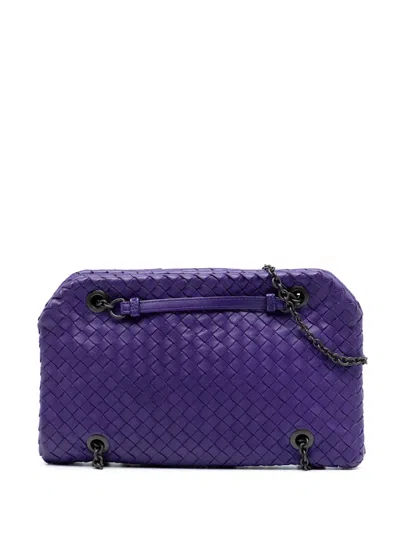 Pre-owned Bottega Veneta 2012-2025 Nappa Intrecciato Duo Shoulder Bag In Purple