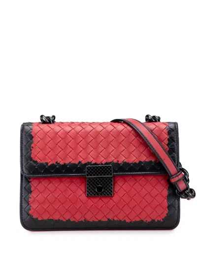 Pre-owned Bottega Veneta 2012-2025 Nappa Intrecciato Glass Shoulder Bag In Black