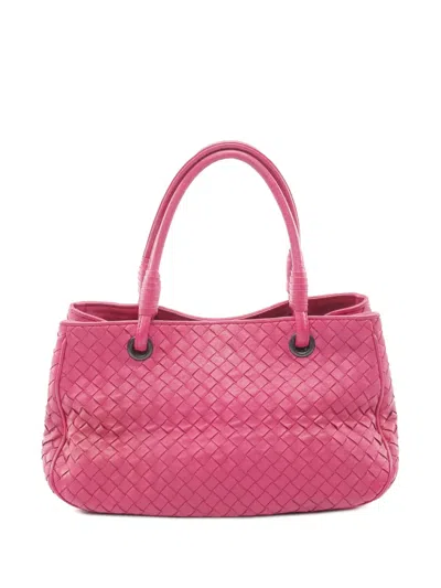 Pre-owned Bottega Veneta 2012-2025 Nappa Intrecciato Handbag In Pink