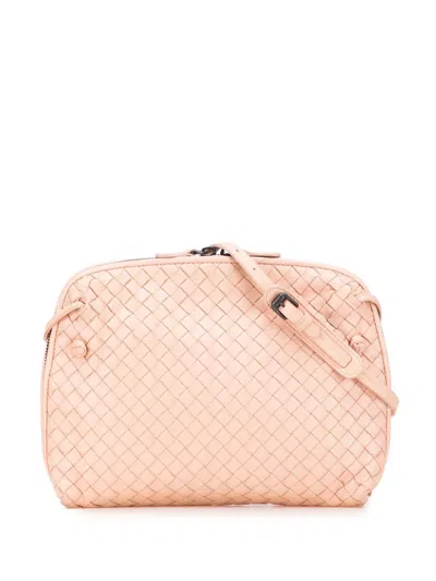 Pre-owned Bottega Veneta 2012-2025 Nappa Intrecciato Nodini Crossbody Bag In Pink