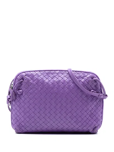 Pre-owned Bottega Veneta 2012-2025 Nappa Intrecciato Nodini Crossbody Bag In Purple