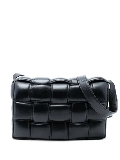 Pre-owned Bottega Veneta 2012-2025 Nappa Intrecciato Padded Cassette Crossbody Bag In Black