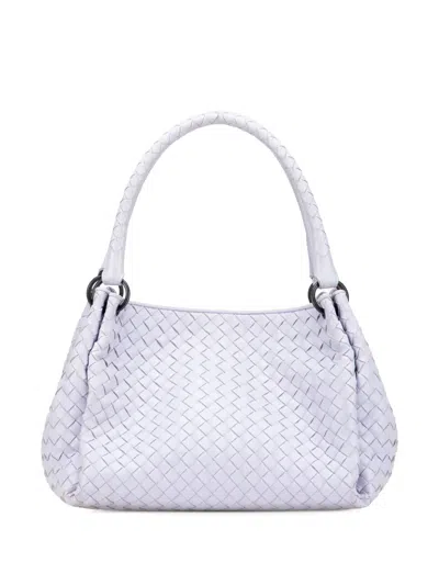 Pre-owned Bottega Veneta 2012-2025 Nappa Intrecciato Parachute Tote Bag In Purple