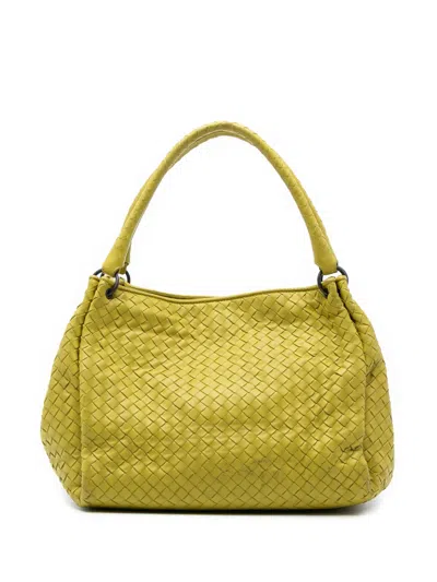 Pre-owned Bottega Veneta 2012-2025 Nappa Intrecciato Parachute Tote Bag In Yellow