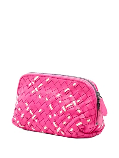 Pre-owned Bottega Veneta 2012-2025 Nappa Intrecciato Pouch In Pink