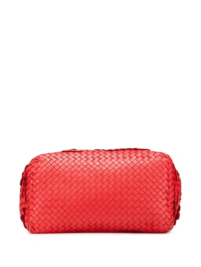 Pre-owned Bottega Veneta 2012-2025 Nappa Intrecciato Ruffle Tote Bag In Red