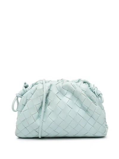 Pre-owned Bottega Veneta 2012-2025 Nappa Intrecciato The Mini Pouch Crossbody Bag In Blue