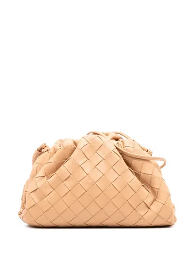 Pre-owned Bottega Veneta 2012-2025 Nappa Intrecciato The Mini Pouch Crossbody Bag In Brown