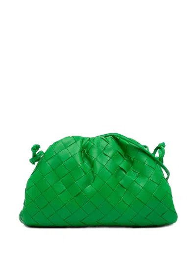 Pre-owned Bottega Veneta 2012-2025 Nappa Intrecciato The Mini Pouch Crossbody Bag In Green
