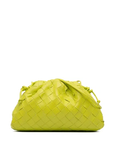 Pre-owned Bottega Veneta 2012-2025 Nappa Intrecciato The Mini Pouch Crossbody Bag In Green