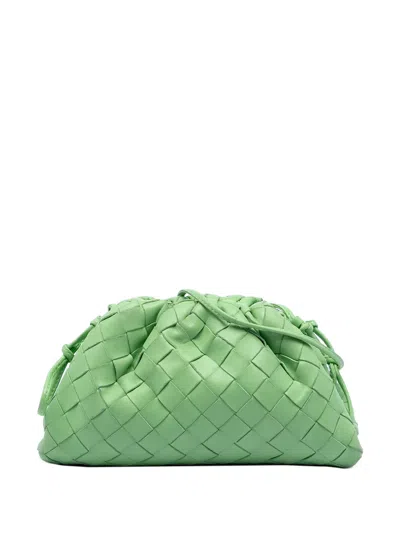 Pre-owned Bottega Veneta 2012-2025 Nappa Intrecciato The Mini Pouch Crossbody Bag In Green