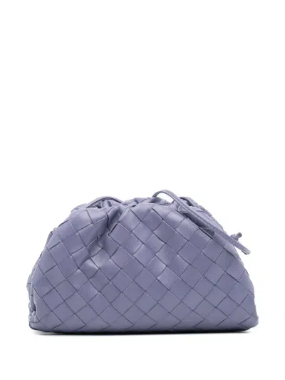 Pre-owned Bottega Veneta 2012-2025 Nappa Intrecciato The Mini Pouch Crossbody Bag In Purple