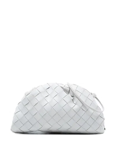 Pre-owned Bottega Veneta 2012-2025 Nappa Intrecciato The Mini Pouch Crossbody Bag In White