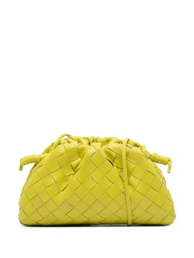 Pre-owned Bottega Veneta 2012-2025 Nappa Intrecciato The Mini Pouch Crossbody Bag In Yellow