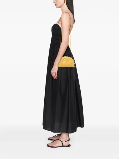 Pre-owned Bottega Veneta 2012-2025 Nappa Intrecciato The Mini Pouch Crossbody Bag In Yellow