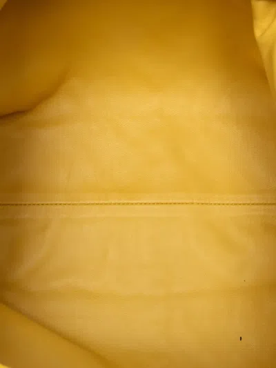 Pre-owned Bottega Veneta 2012-2025 Nappa Intrecciato The Pouch Clutch Bag In Yellow