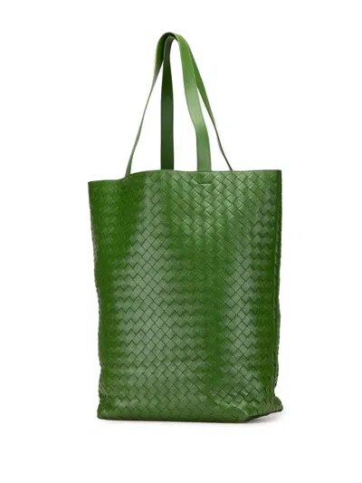 Pre-owned Bottega Veneta 2012-2025 Nappa Intrecciato Tote Bag In Green