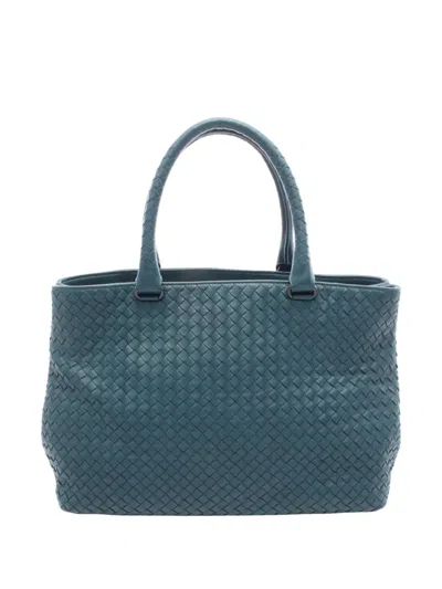 Pre-owned Bottega Veneta 2012-2025 Nappa Intrecciato Tote Bag In Green
