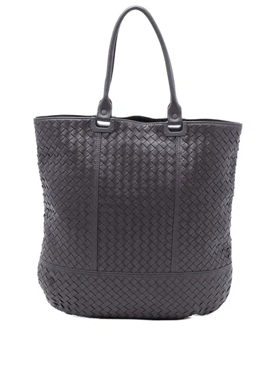 Pre-owned Bottega Veneta 2012-2025 Nappa Intrecciato Tote Bag In Purple