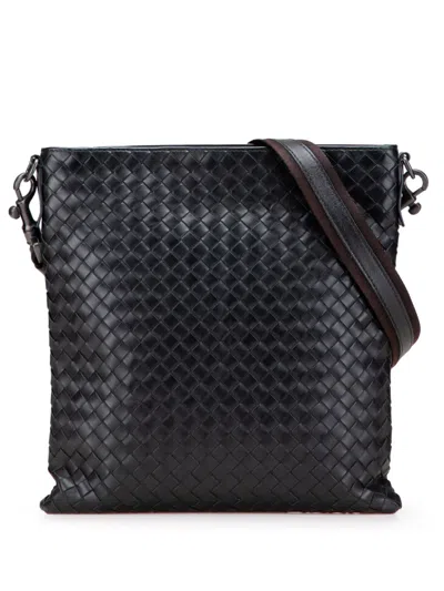 Pre-owned Bottega Veneta 2012-2025 Nappa Intrecciato Vn Crossbody Bag In Black