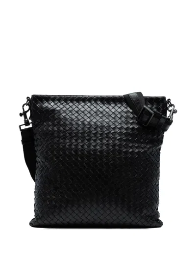 Pre-owned Bottega Veneta 2012-2025 Nappa Intrecciato Vn Crossbody Bag In Black