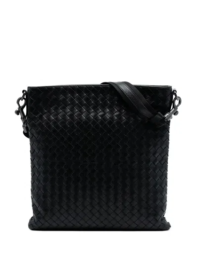 Pre-owned Bottega Veneta 2012-2025 Nappa Intrecciato Vn Crossbody Bag In Black