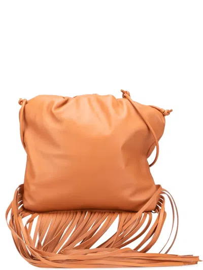 Pre-owned Bottega Veneta 2012-2025 Nappa The Fringe Pouch Shoulder Bag In Brown