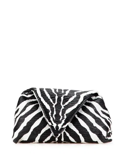 Pre-owned Bottega Veneta 2012-2025 Nappa Zebra Bv Trine Angular Clutch Bag