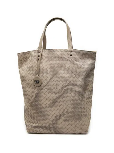 Pre-owned Bottega Veneta 2012-2025 Nylon Intrecciolusion Tote Bag In Brown