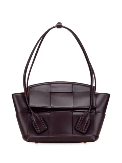 Pre-owned Bottega Veneta 2012-2025 Small Calfskin Maxi Intrecciato Arco Satchel In Red