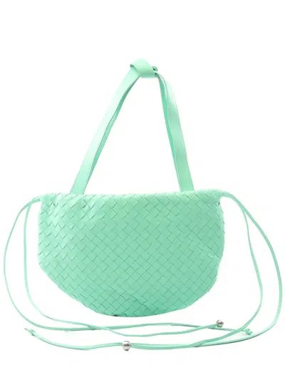 Pre-owned Bottega Veneta 2012-2025 Small Intrecciato The Bulb Shoulder Bag In Green