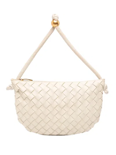 Pre-owned Bottega Veneta 2012-2025 Small Lambskin Intrecciato Turn Pouch Hobo Bag In White