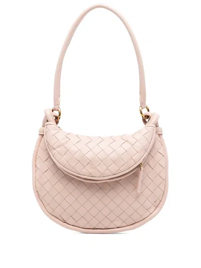 Pre-owned Bottega Veneta 2012-2025 Small Nappa Intrecciato Gemelli Hobo Bag In Pink