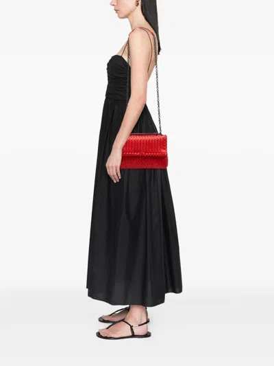 Pre-owned Bottega Veneta 2012-2025 Small Nappa Intrecciato Olimpia Shoulder Bag In Red