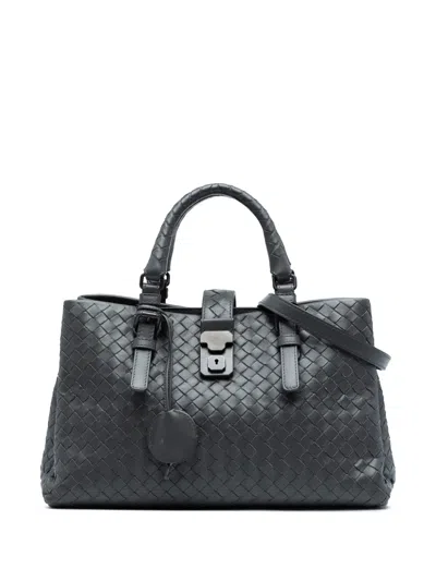 Pre-owned Bottega Veneta 2012-2025 Small Nappa Intrecciato Roma Satchel In Gray