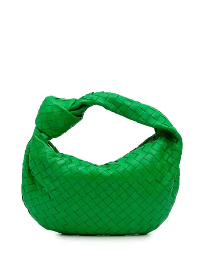 Pre-owned Bottega Veneta 2012-2025 Teen Nappa Intrecciato Jodie Hobo Bag In Green
