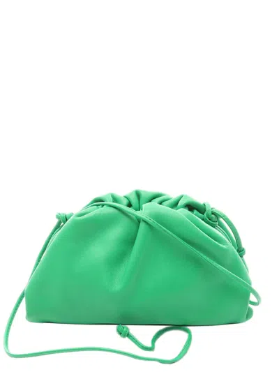 Pre-owned Bottega Veneta 2012-2026 Lambskin The Mini Pouch Crossbody Bag In Green