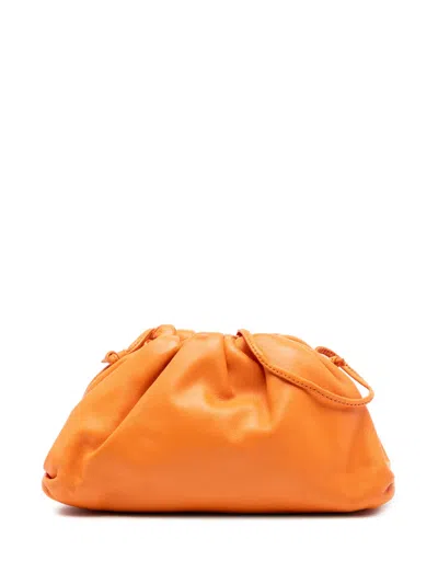 Pre-owned Bottega Veneta 2012-2026 Lambskin The Mini Pouch Crossbody Bag In Orange